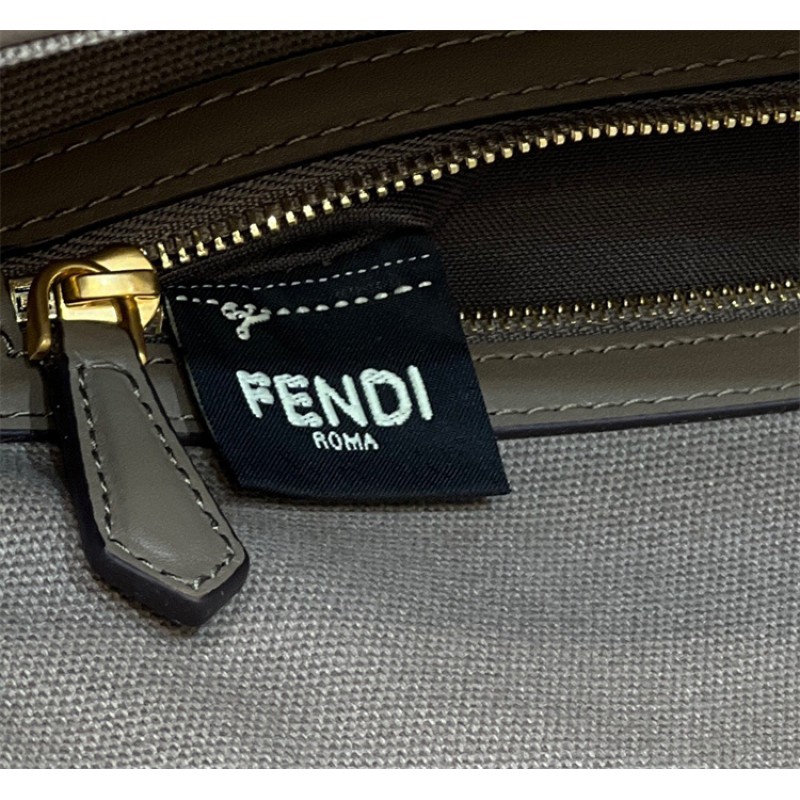 Fendi Iconic medium Baguette grey canvas bag 8BR600AC9OF1F7M