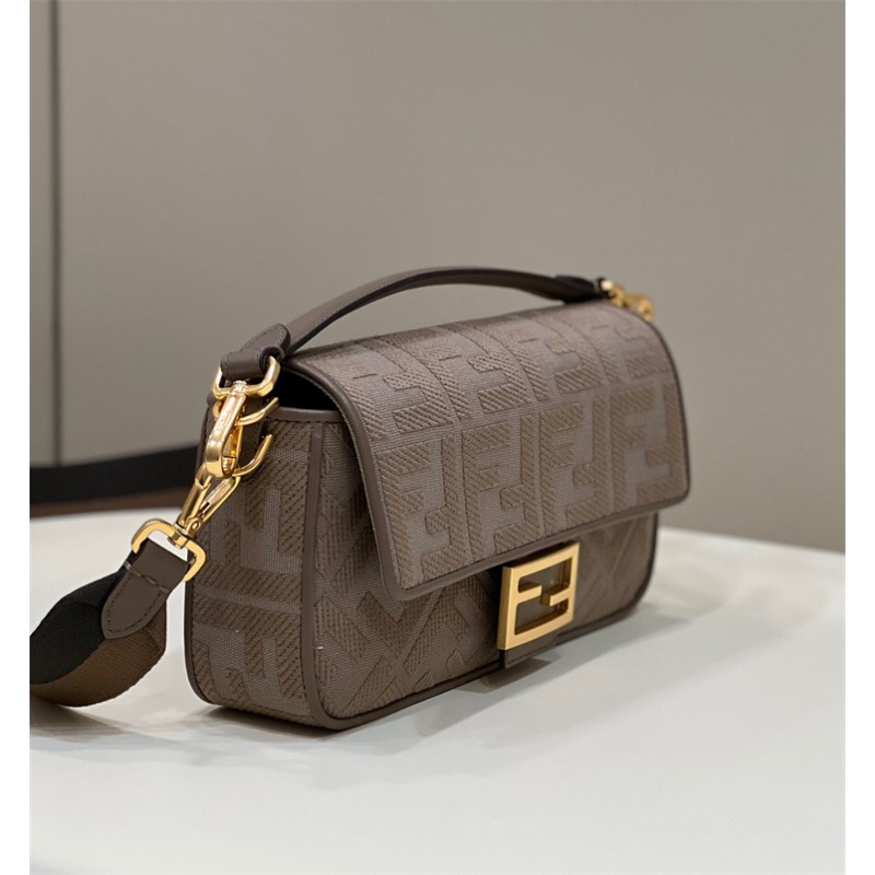 Fendi Iconic medium Baguette grey canvas bag 8BR600AC9OF1F7M