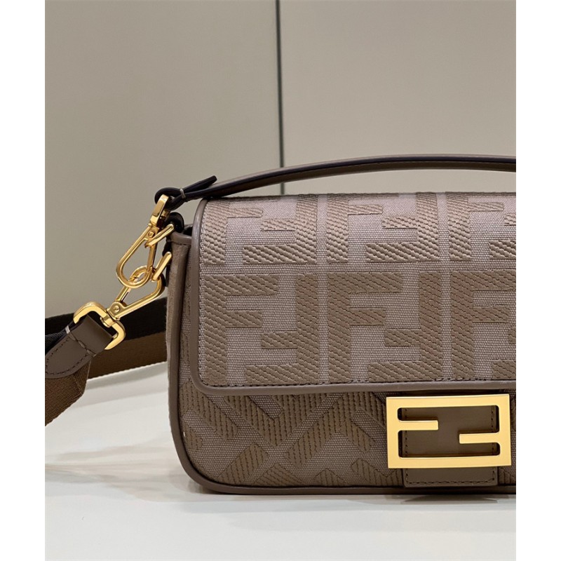 Fendi Iconic medium Baguette grey canvas bag 8BR600AC9OF1F7M