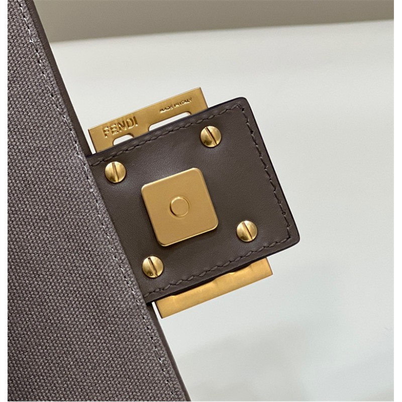 Fendi Iconic medium Baguette grey canvas bag 8BR600AC9OF1F7M