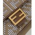 Fendi Iconic medium Baguette bag made of brown houndstooth wool with the  FF embroidery 8BR600AKRZF1IRG