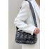 Fendi Iconic medium Baguette bag made of gray houndstooth wool with the  FF embroidery 8BR600AKRZF1J5M