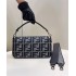 Fendi Iconic medium Baguette bag made of gray houndstooth wool with the  FF embroidery 8BR600AKRZF1J5M