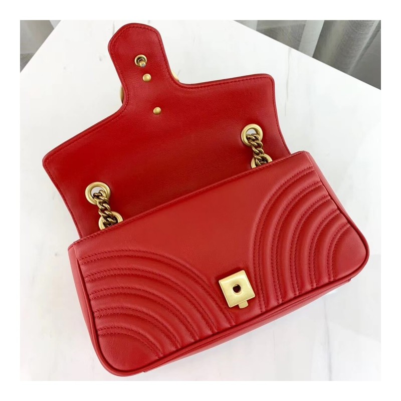 Gucci GG Marmont Matelasse Chevron Leather Small Shoulder Bag 443497