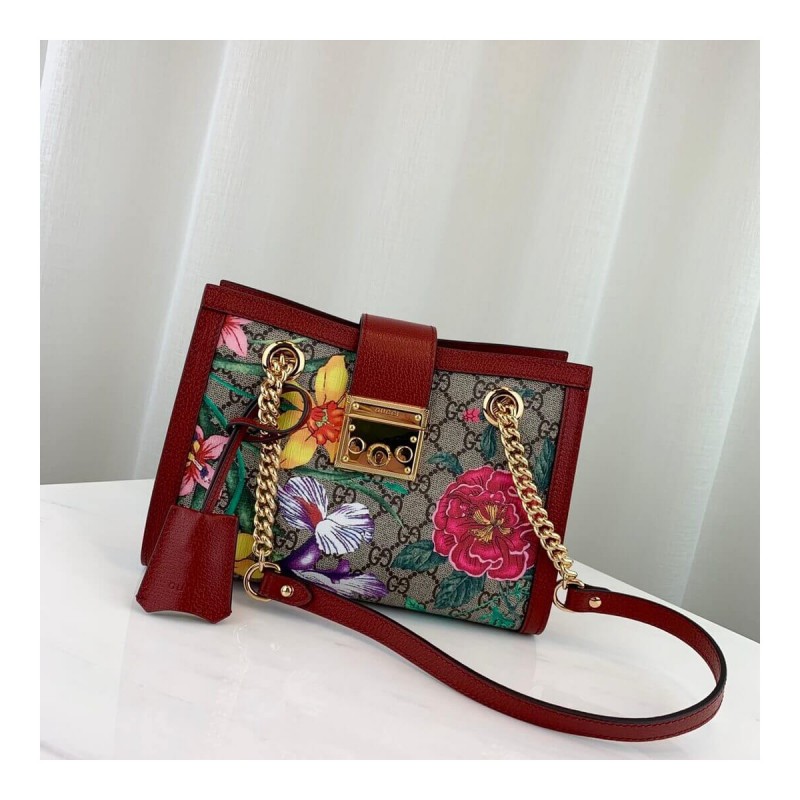 Gucci Padlock GG Flora Small Shoulder Bag 498156