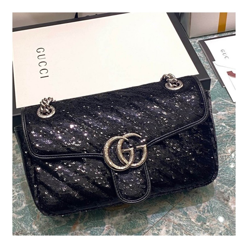 Gucci GG Marmont Small Sequin Shoulder Bag 443497