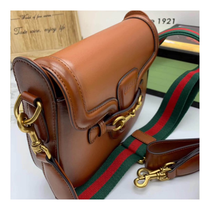 Gucci Lady Web Calfskin Leather Shoulder Bag 384821