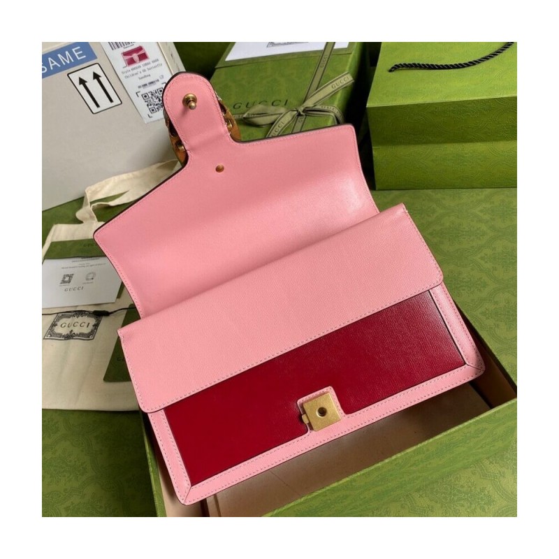 Gucci Dionysus Small Shoulder Bag 400249 Red and Pink Leather
