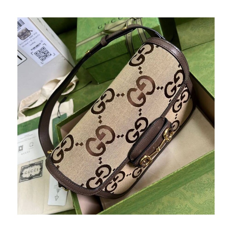 Gucci Horsebit 1955 Shoulder Bag with Jumbo GG 602204