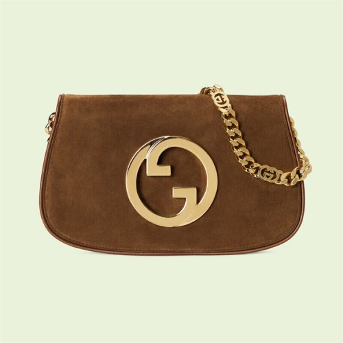 Gucci Blondie shoulder bag in brown suede ‎699268 17IPG 2539