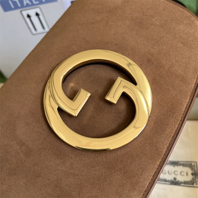 Gucci Blondie shoulder bag in brown suede ‎699268 17IPG 2539