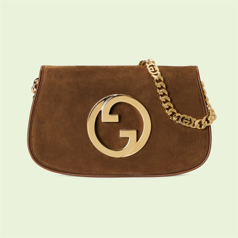 Gucci Blondie shoulder bag in brown suede ‎699268 17IPG 2539