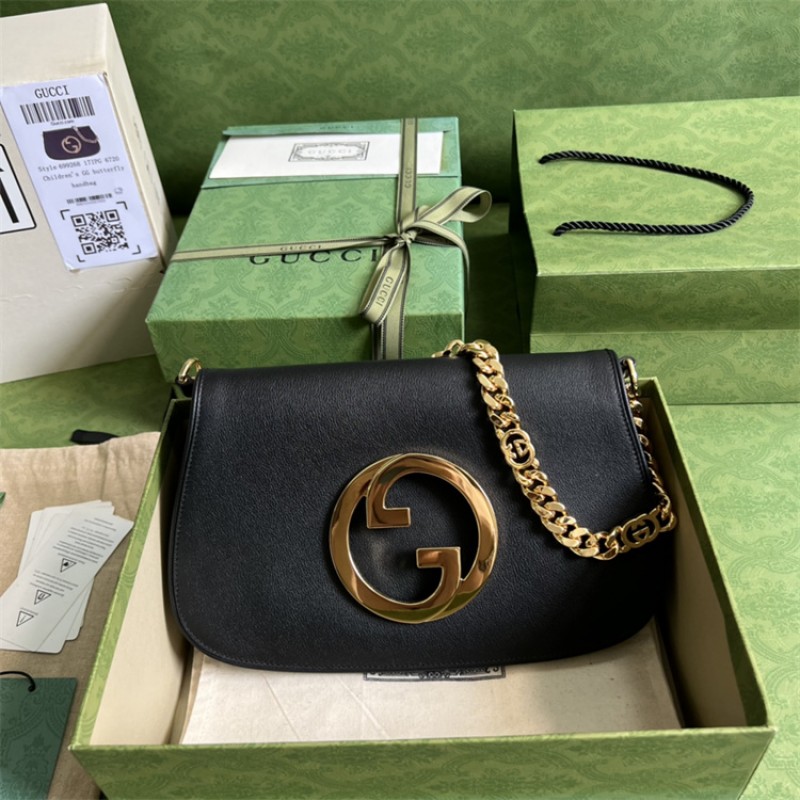 Gucci Blondie shoulder bag in Black leather 699268 UXX0G 1000