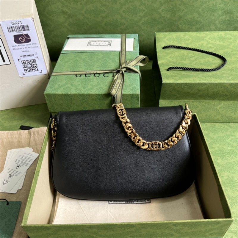 Gucci Blondie shoulder bag in Black leather 699268 UXX0G 1000