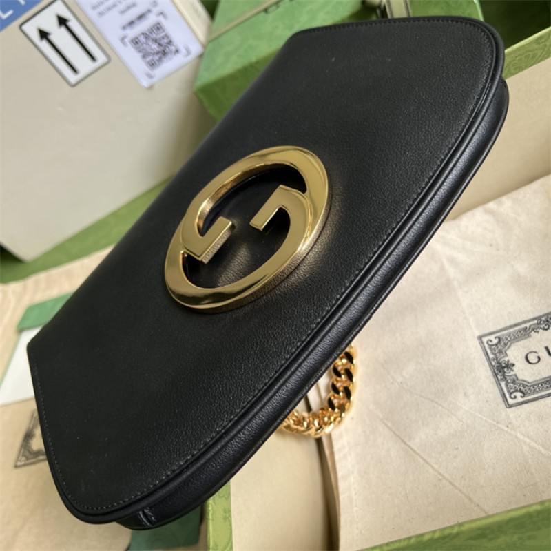 Gucci Blondie shoulder bag in Black leather 699268 UXX0G 1000