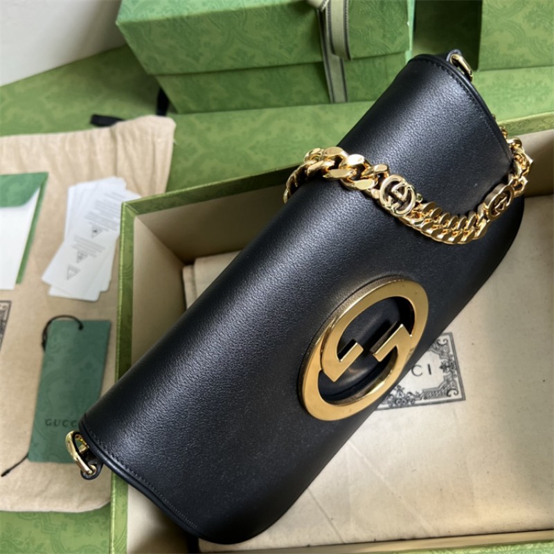 Gucci Blondie shoulder bag in Black leather 699268 UXX0G 1000