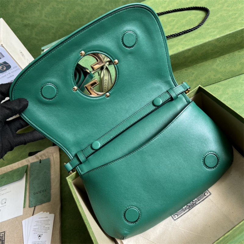 Gucci Blondie shoulder bag in emerald green leather ‎699268 UXX0G 3120