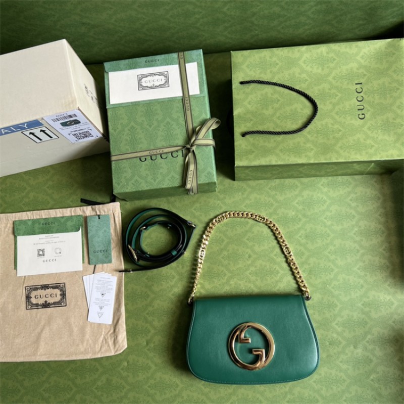 Gucci Blondie shoulder bag in emerald green leather ‎699268 UXX0G 3120
