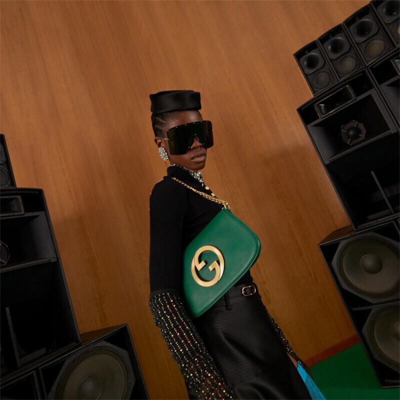 Gucci Blondie shoulder bag in emerald green leather ‎699268 UXX0G 3120