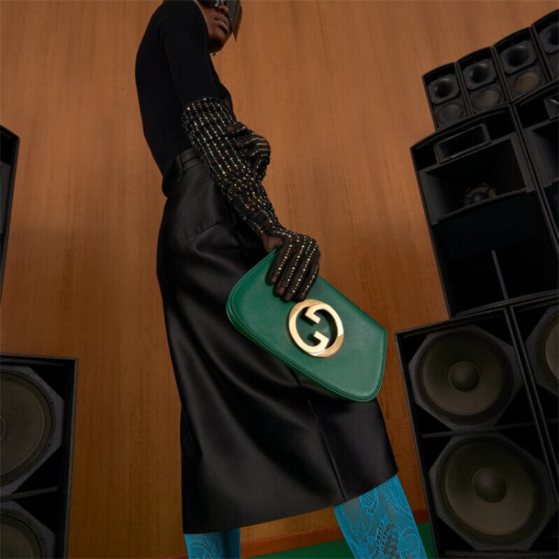 Gucci Blondie shoulder bag in emerald green leather ‎699268 UXX0G 3120