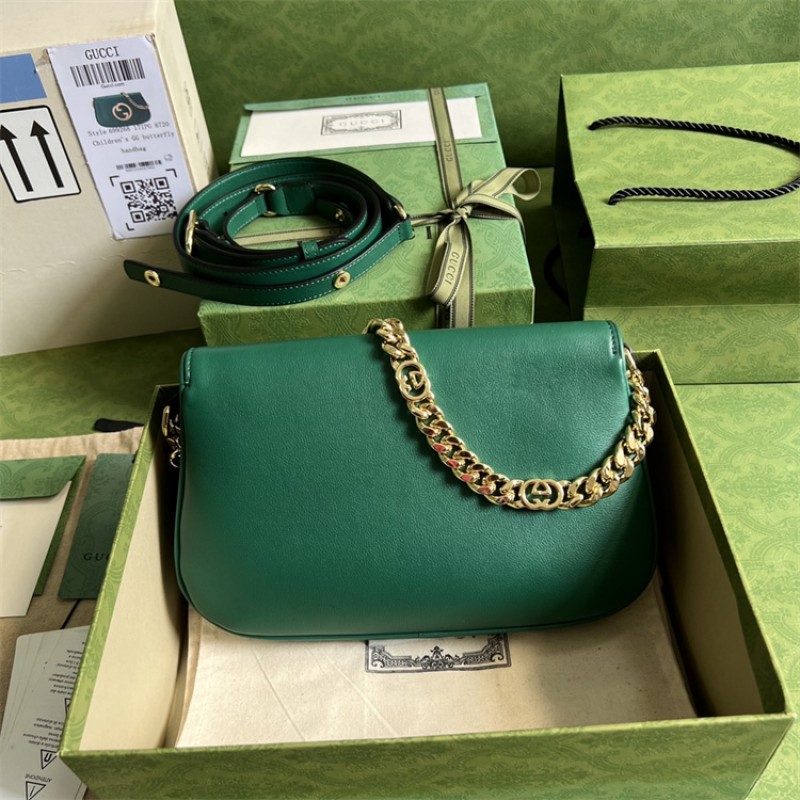 Gucci Blondie shoulder bag in emerald green leather ‎699268 UXX0G 3120