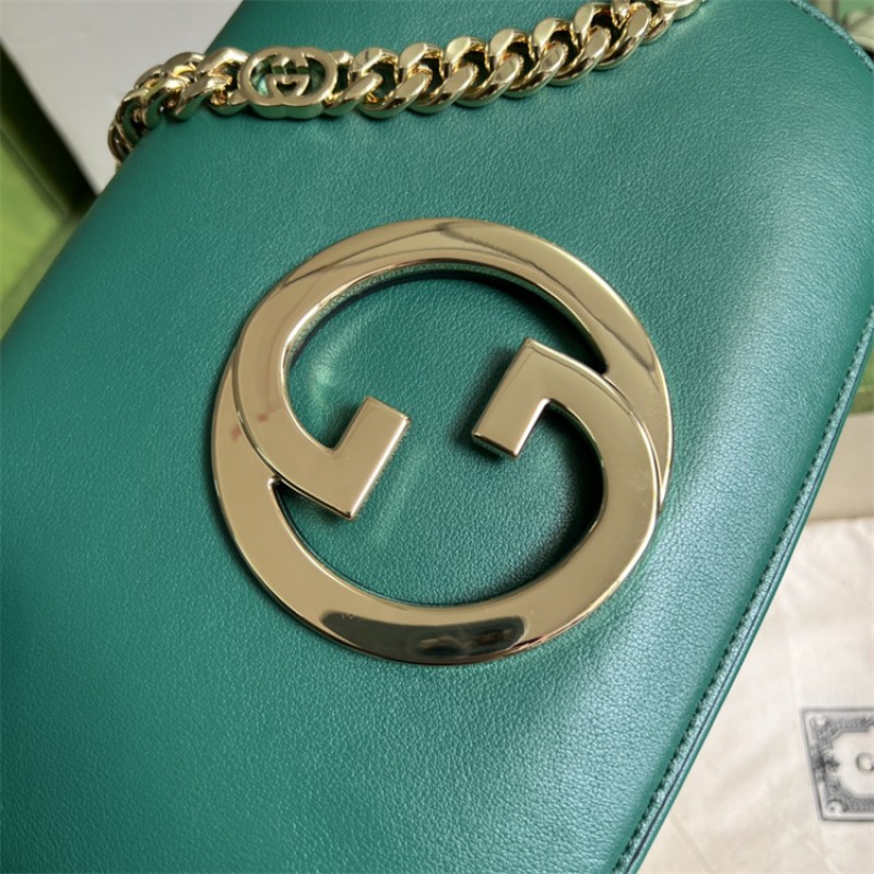 Gucci Blondie shoulder bag in emerald green leather ‎699268 UXX0G 3120