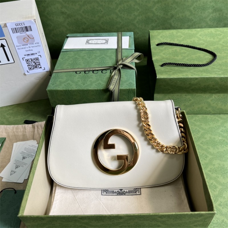 Gucci Blondie shoulder bag in white leather 699268 UXX0G 9022
