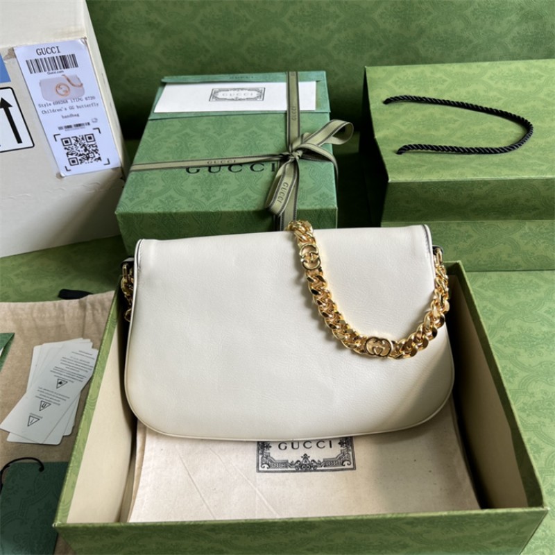 Gucci Blondie shoulder bag in white leather 699268 UXX0G 9022