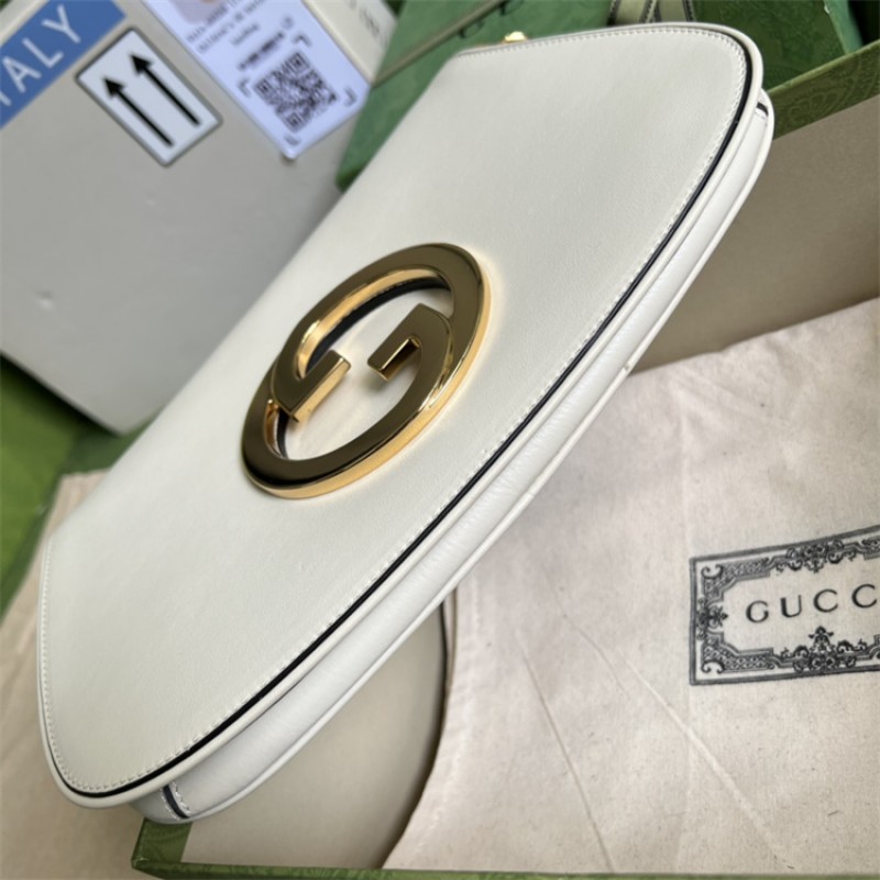 Gucci Blondie shoulder bag in white leather 699268 UXX0G 9022