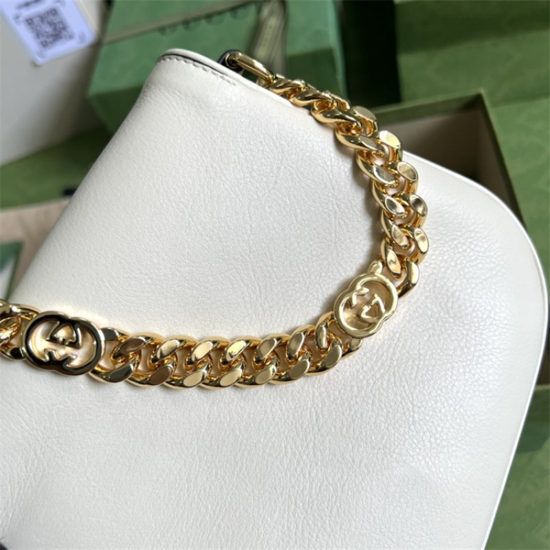 Gucci Blondie shoulder bag in white leather 699268 UXX0G 9022