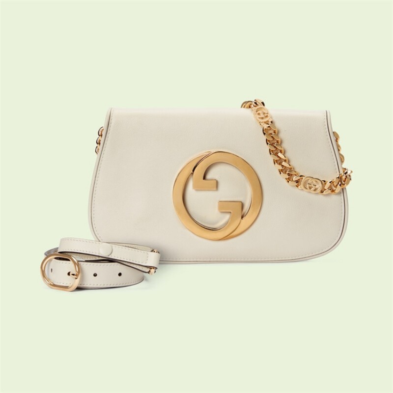 Gucci Blondie shoulder bag in white leather 699268 UXX0G 9022
