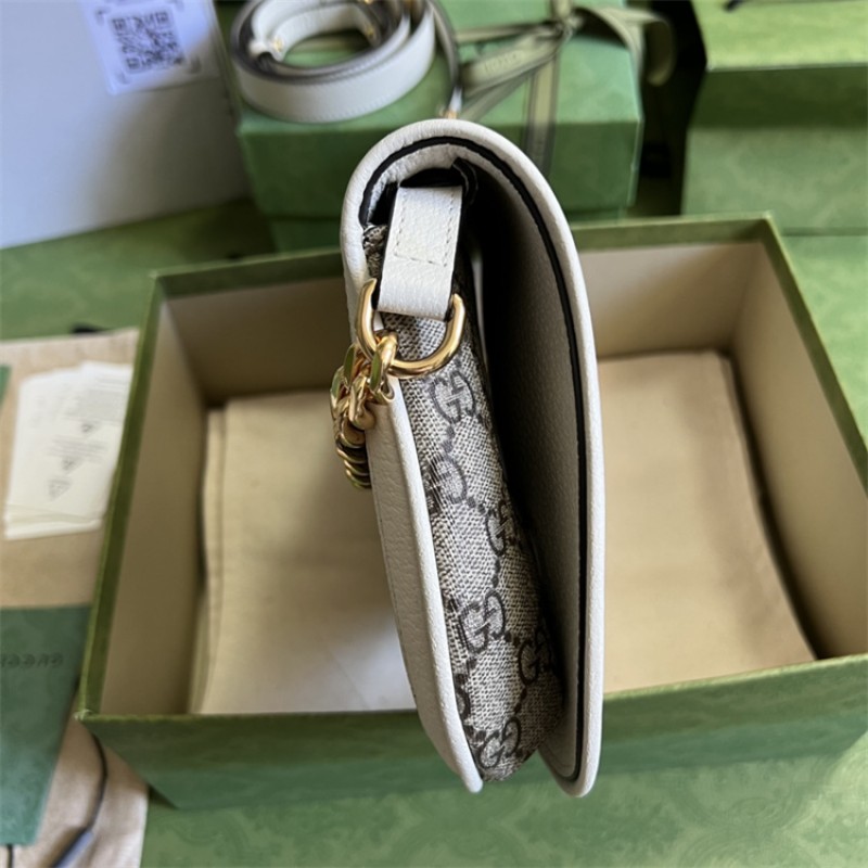 Gucci Blondie shoulder bag in beige and ebony Supreme  699268