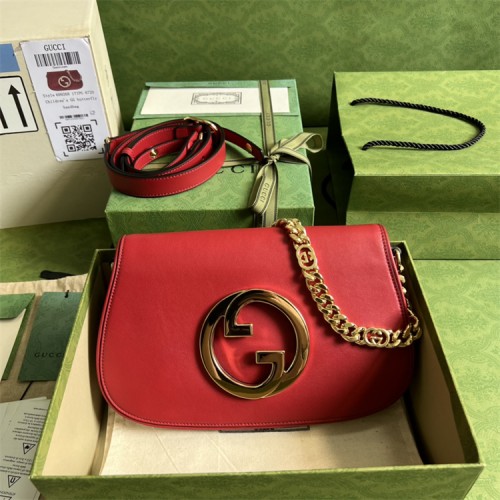 Gucci Blondie shoulder bag in red leather 699268