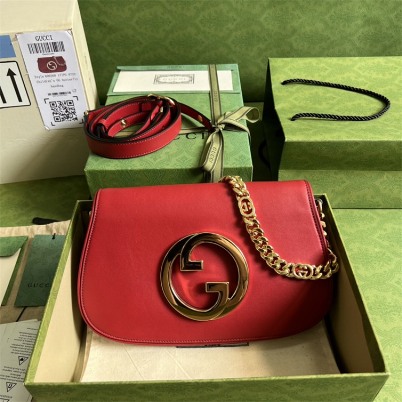 Gucci Blondie shoulder bag in red leather 699268