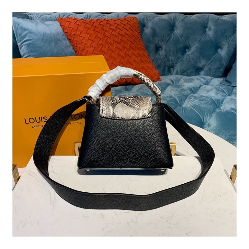 Louis Vuitton Taurillon And Python Leather Capucines Mini N97075