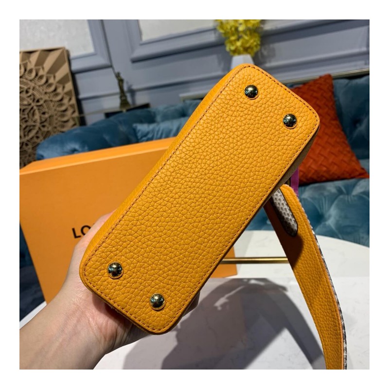 Louis Vuitton Taurillon And Python Leather Capucines Mini N97075