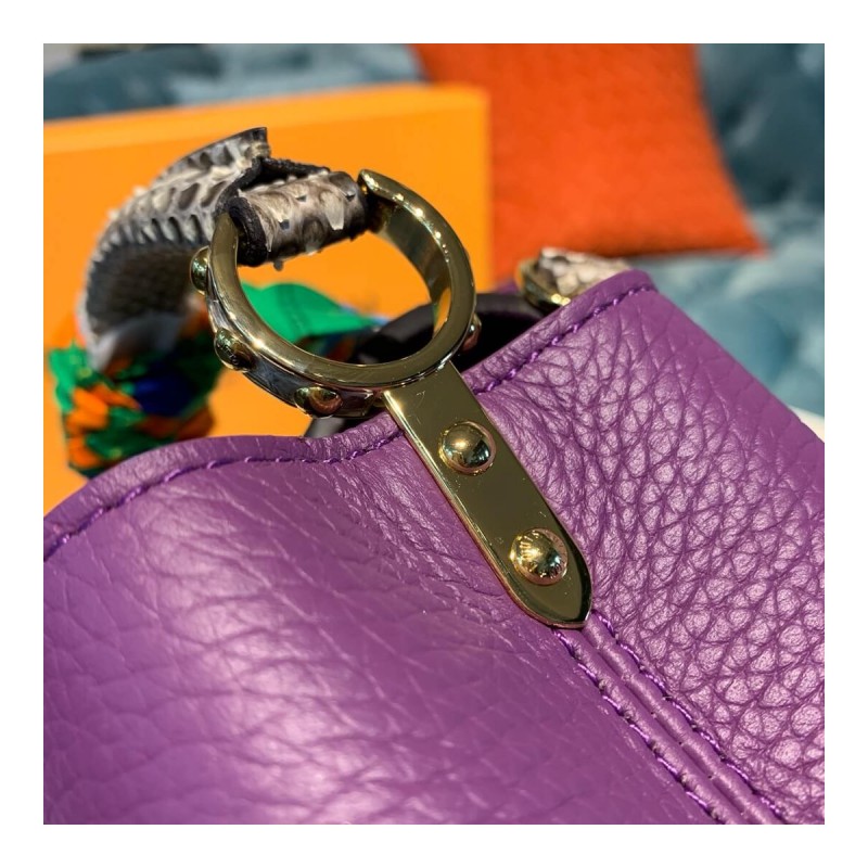 Louis Vuitton Taurillon And Python Leather Capucines Mini N97075
