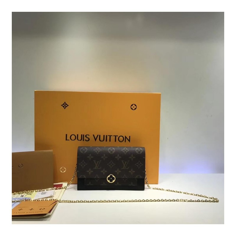 Louis Vuitton Monogram Canvas Flore Chain Wallet M67404 M67405