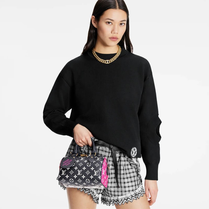 Louis Vuitton Monogram Empreinte Leather Speedy Bandouliere 20 M46118 M46088