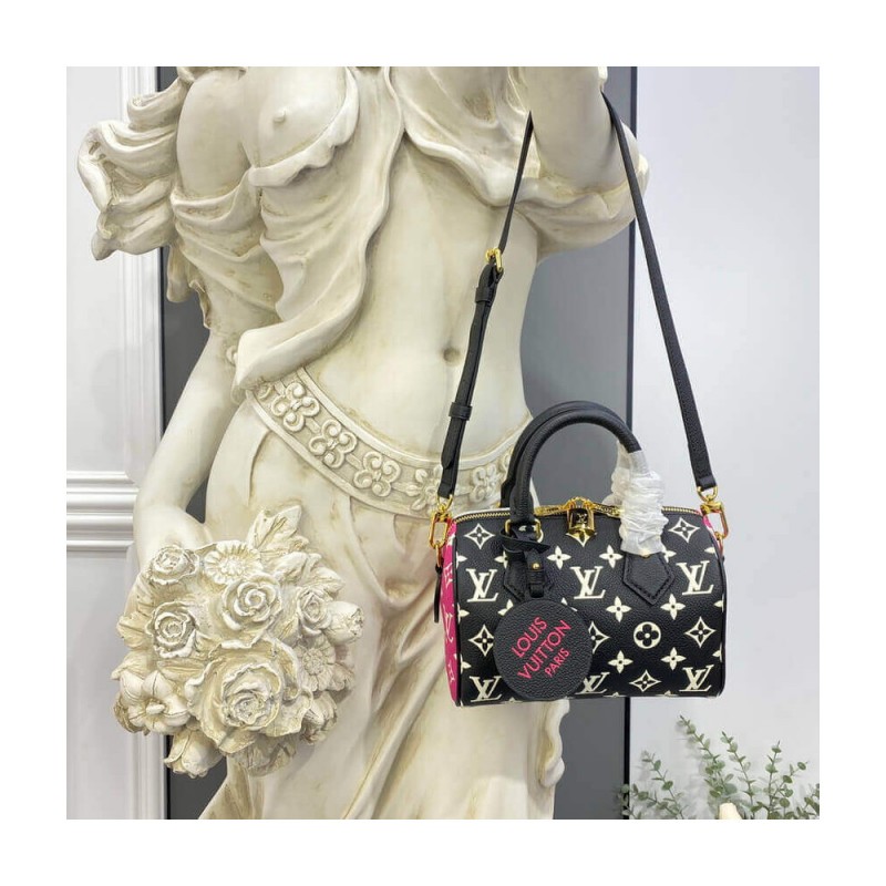 Louis Vuitton Monogram Empreinte Leather Speedy Bandouliere 20 M46118 M46088