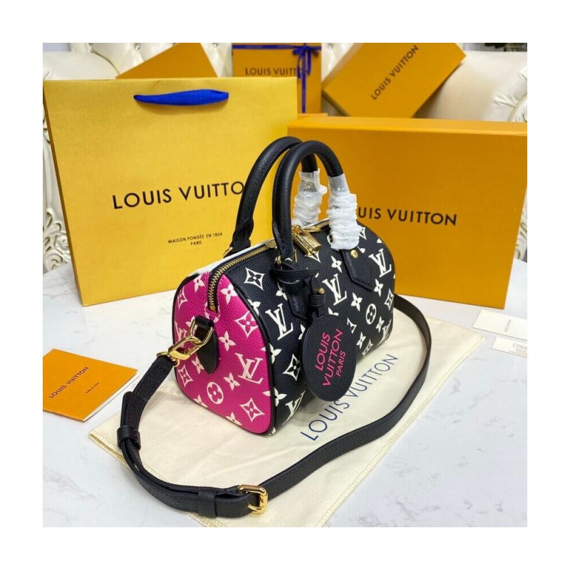 Louis Vuitton Monogram Empreinte Leather Speedy Bandouliere 20 M46118 M46088