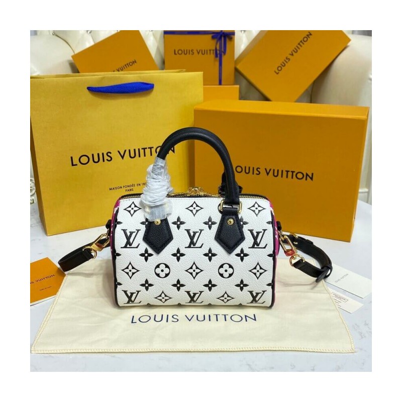 Louis Vuitton Monogram Empreinte Leather Speedy Bandouliere 20 M46118 M46088
