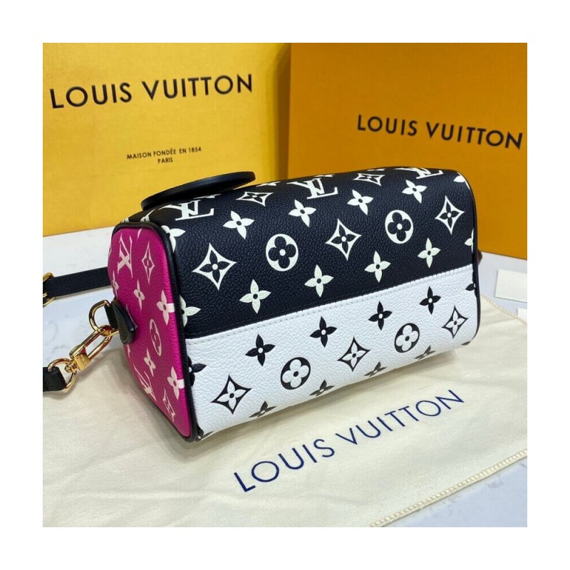 Louis Vuitton Monogram Empreinte Leather Speedy Bandouliere 20 M46118 M46088