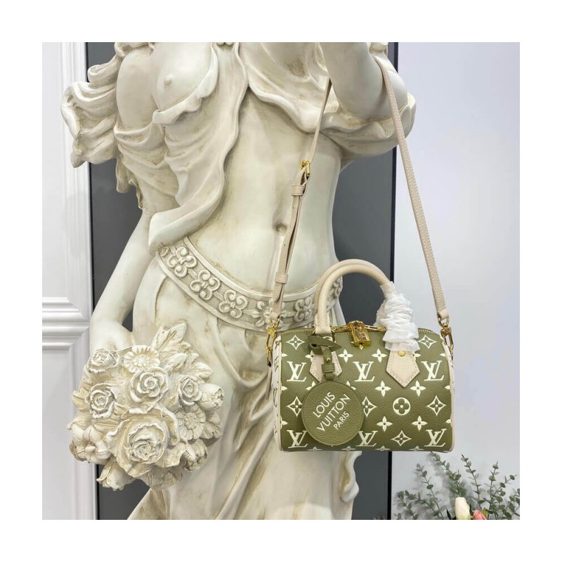 Louis Vuitton Monogram Empreinte Leather Speedy Bandouliere 20 M46118 M46088