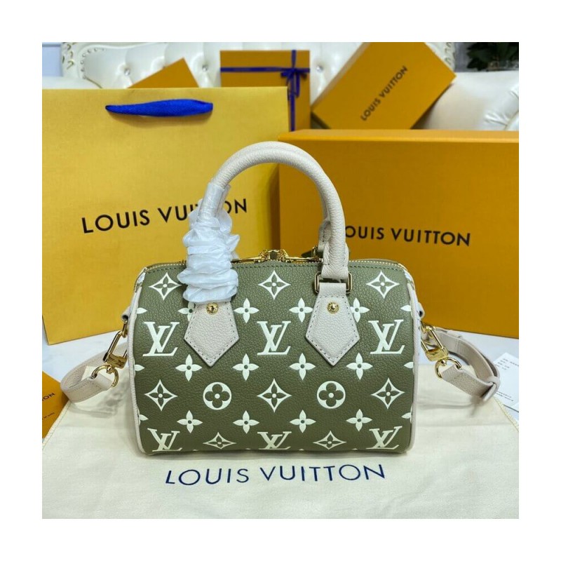 Louis Vuitton Monogram Empreinte Leather Speedy Bandouliere 20 M46118 M46088