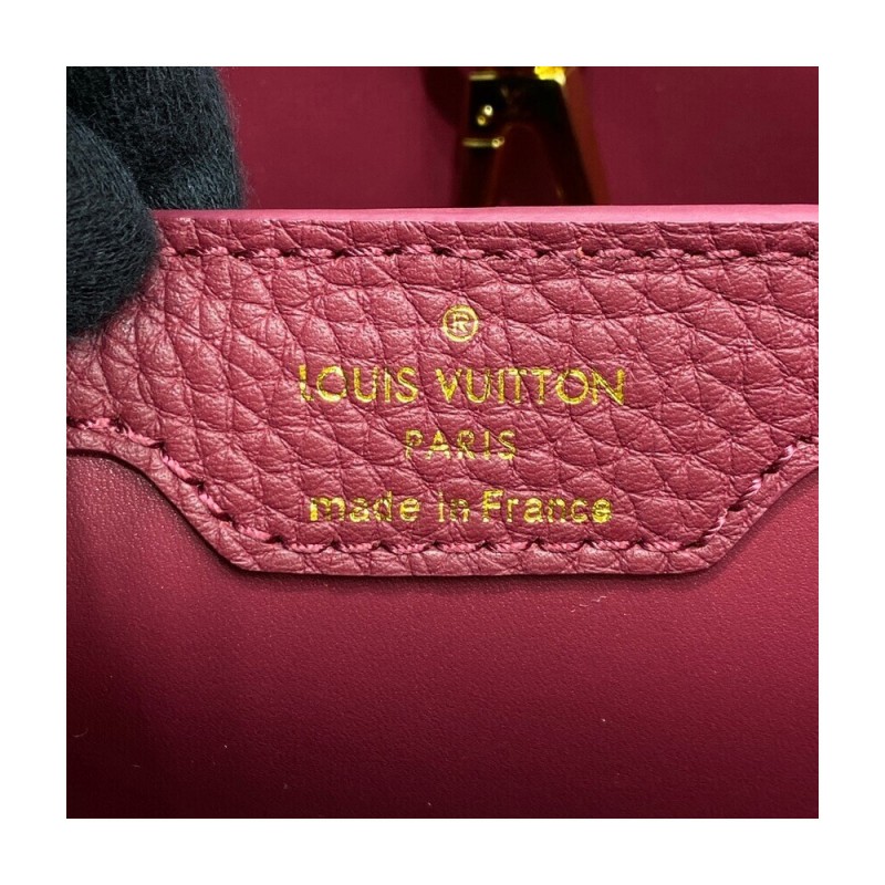 Louis Vuitton Capucines MM M58610 Eggshell/Lie de Vin Red