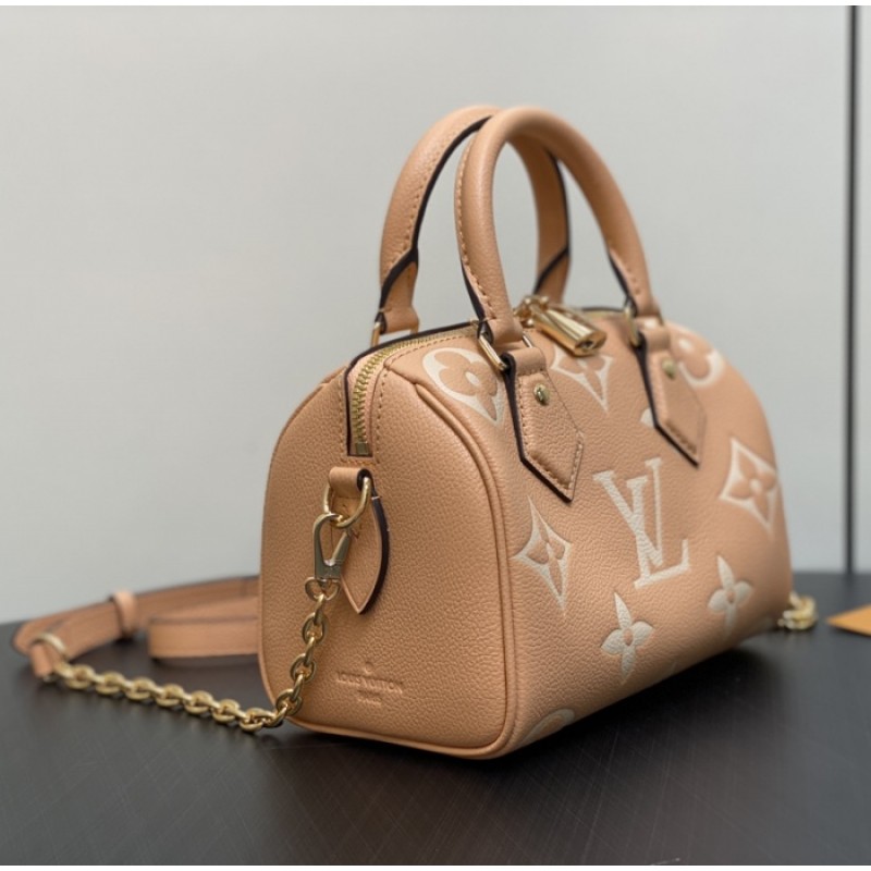 Louis Vuitton Bicolor Monogram Empreinte Leather Handbags Chain Bags and Clutches Speedy Bandoulière 20 M12713