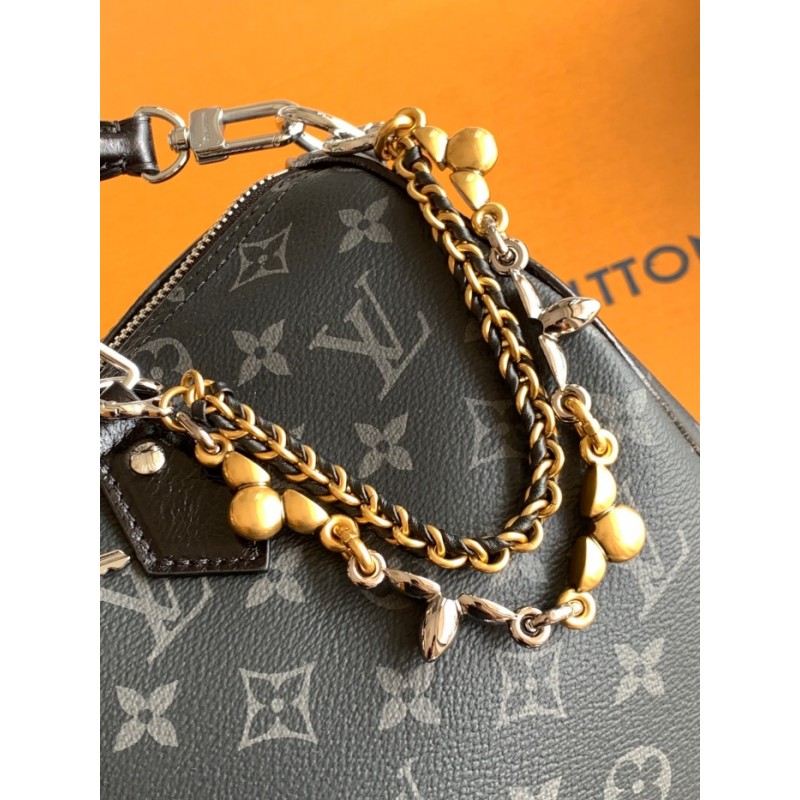 Louis vuitton Monogram Eclipse canvas Women Handbag Speedy Soft 30 M15102