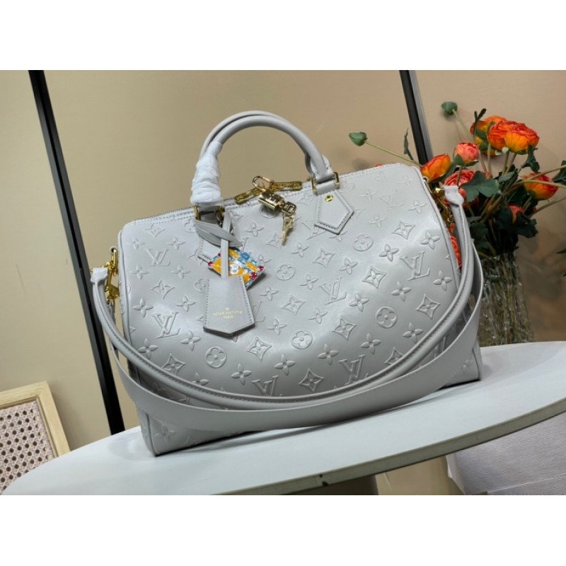 Louis vuitton Calfskin Leather Women Handbag Speedy Soft 30 M25670