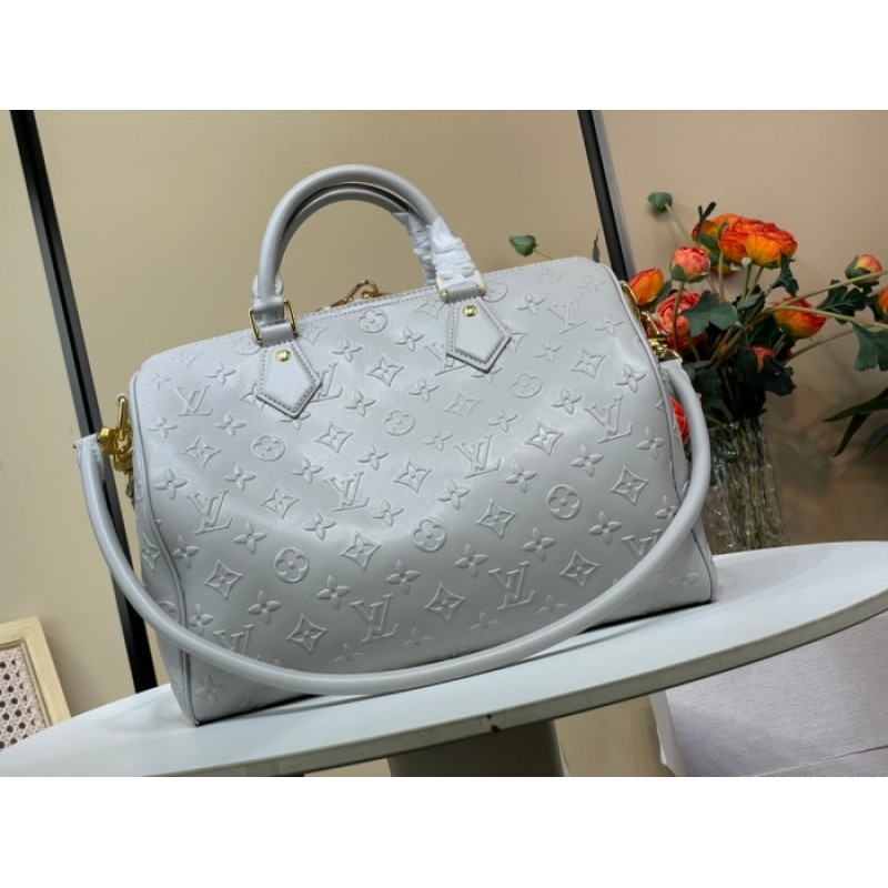 Louis vuitton Calfskin Leather Women Handbag Speedy Soft 30 M25670